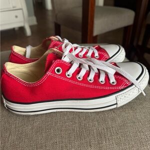 Converse Red Low-Top Canvas Sneakers size 7 women